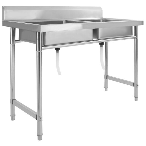 Dwukomorowy zlewozmywak gastronomiczny 120x60 cm - 78% taniej