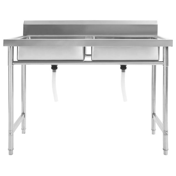 Dwukomorowy zlewozmywak gastronomiczny 120x60 cm - 78% taniej