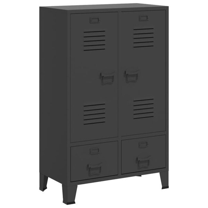 Szafa metalowa industrialna antracyt 67x35x107 cm - 85% taniej