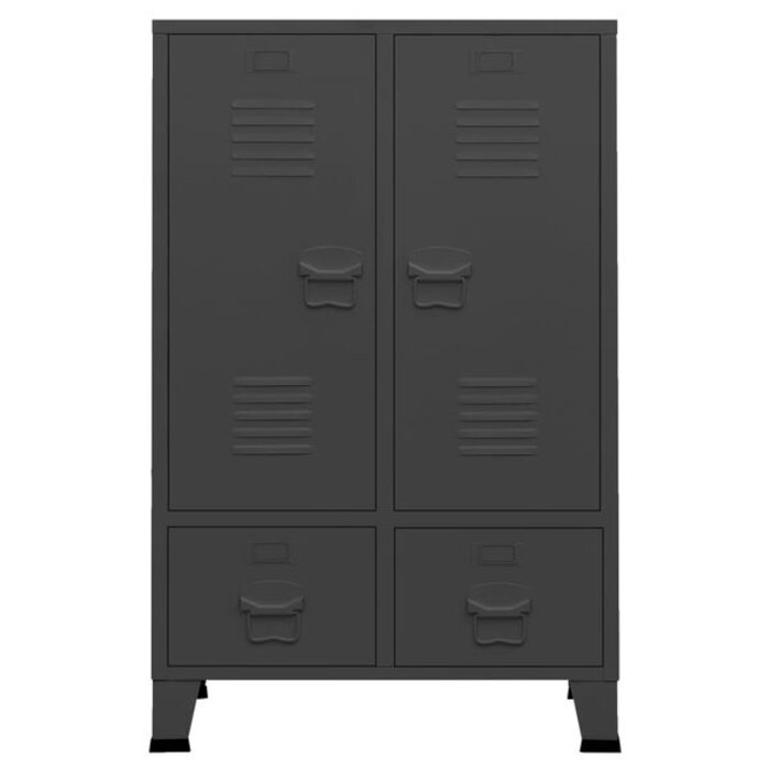 Szafa metalowa industrialna antracyt 67x35x107 cm - 85% taniej