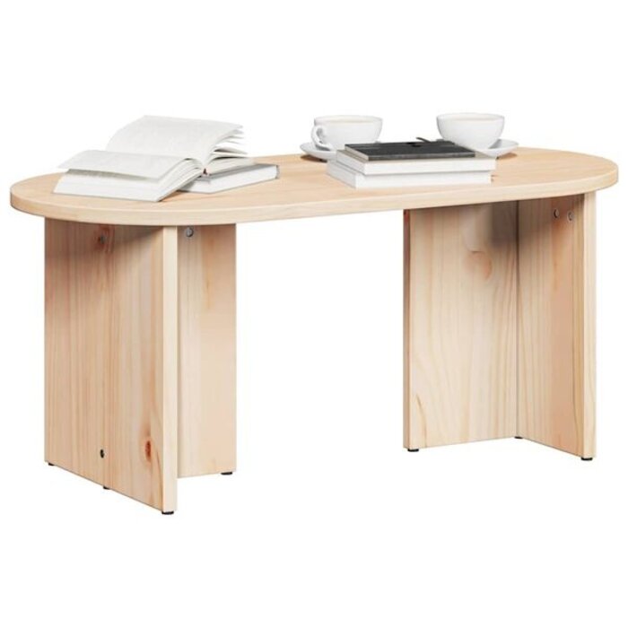 Vidaxl Owalny stolik kawowy z drewna sosnowego 80x40 cm - 71% taniej