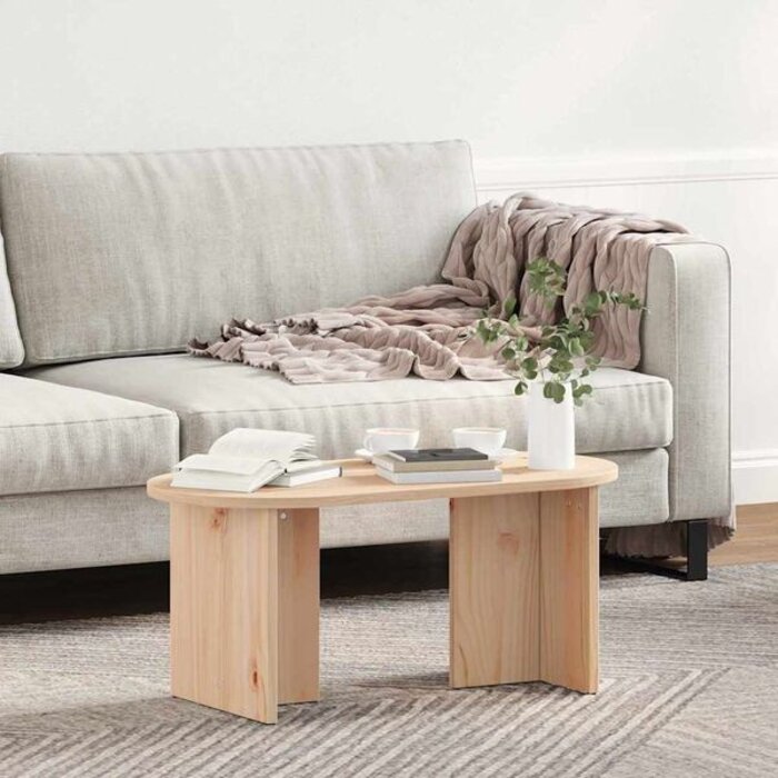 Vidaxl Owalny stolik kawowy z drewna sosnowego 80x40 cm - 71% taniej
