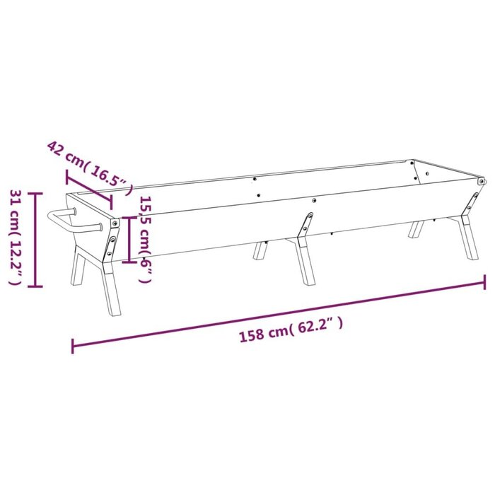 Vidaxl Płyta grillowa ze stali nierdzewnej 158 cm - 71% taniej