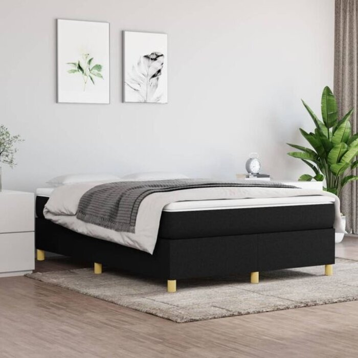 Vidaxl Elegancka rama łóżka 140x200 cm, czarna - 79% taniej