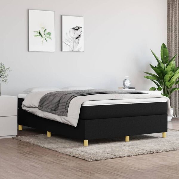 Vidaxl Elegancka rama łóżka 140x200 cm, czarna - 79% taniej