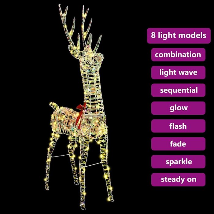 Świąteczny renifer 3D LED 128 cm - 81% taniej