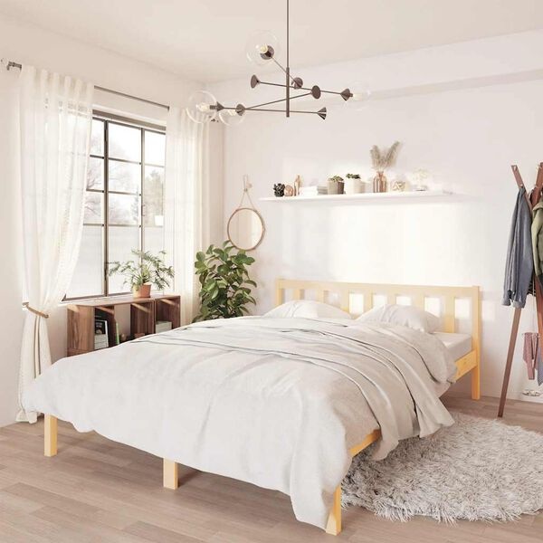 Vidaxl Rama łóżka 160x200 cm z litego drewna sosnowego - 79% taniej