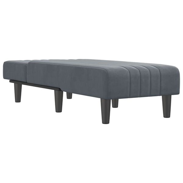 Elegancki szezlong aksamitny ciemnoszary 55x140cm - 78% taniej