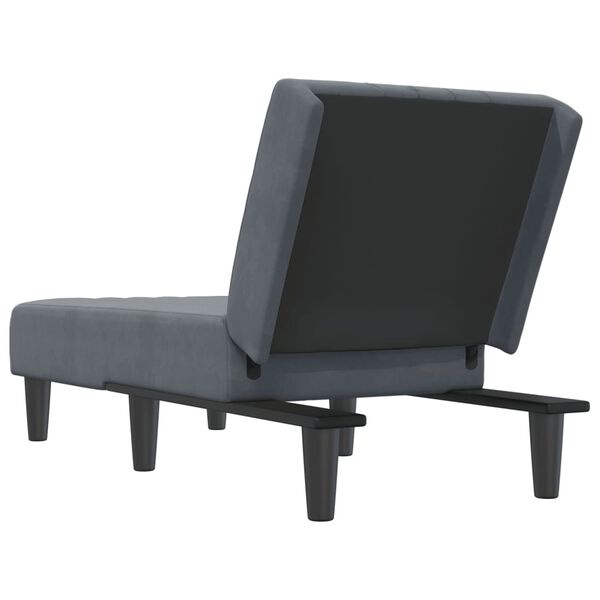Elegancki szezlong aksamitny ciemnoszary 55x140cm - 78% taniej
