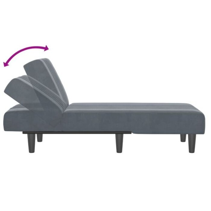 Elegancki szezlong aksamitny ciemnoszary 55x140cm - 78% taniej