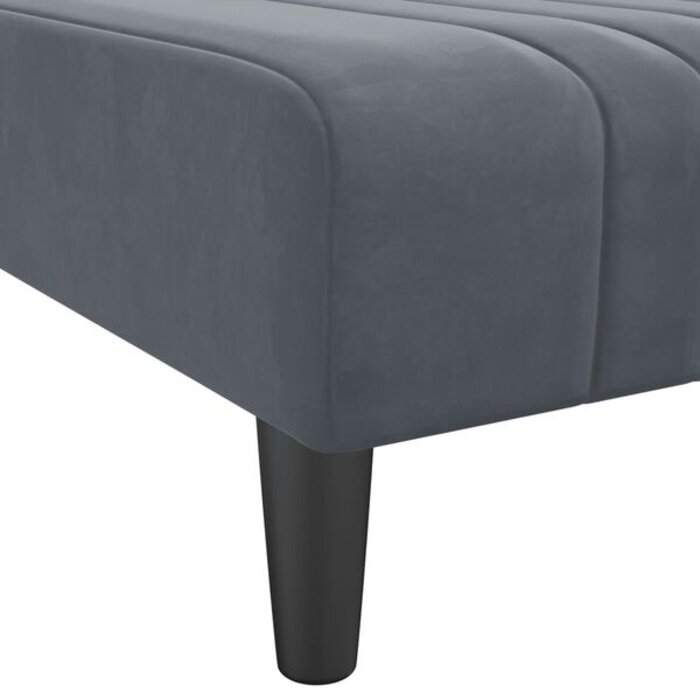 Elegancki szezlong aksamitny ciemnoszary 55x140cm - 78% taniej