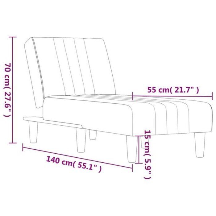 Elegancki szezlong aksamitny ciemnoszary 55x140cm - 78% taniej