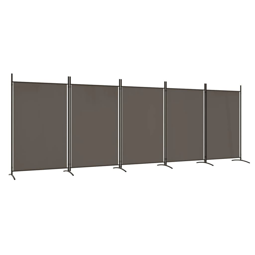 Vidaxl Parawan pokojowy 5-panelowy 433x180 cm antracytowy - 70% taniej