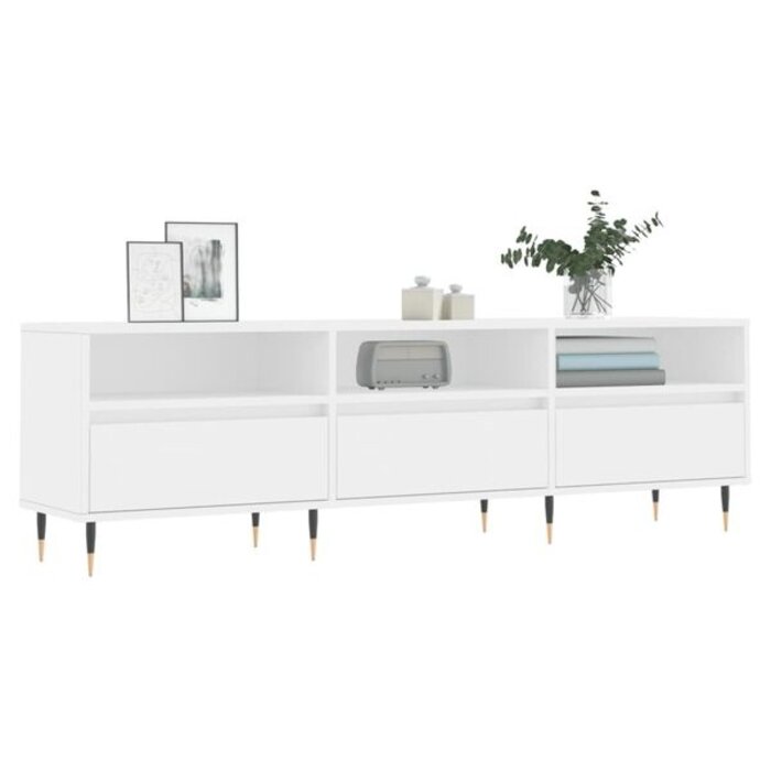 Vidaxl Nowoczesna szafka RTV 150 cm biała - outlet - 78% taniej
