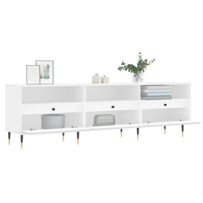 Vidaxl Nowoczesna szafka RTV 150 cm biała - outlet - 78% taniej