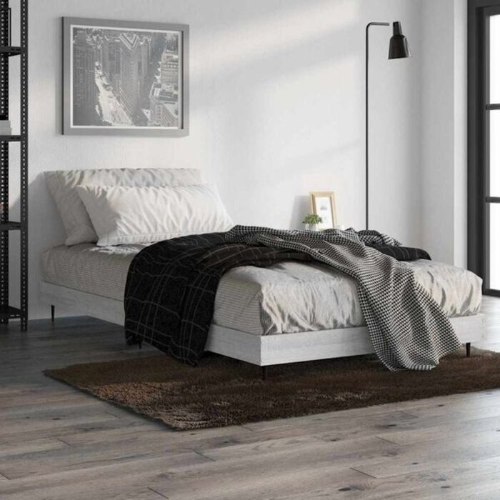 Vidaxl Solidna rama łóżka 90x200 cm Dąb Sonoma - 68% taniej
