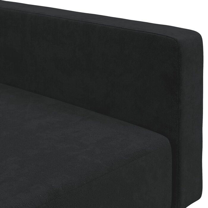 Dwuosobowa sofa rozkładana, czarny aksamit - 75% taniej