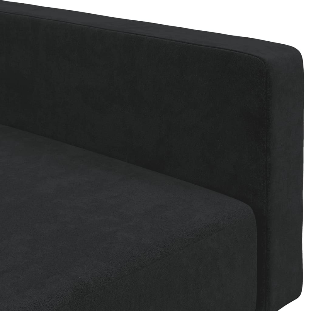 Dwuosobowa sofa rozkładana, czarny aksamit - 75% taniej