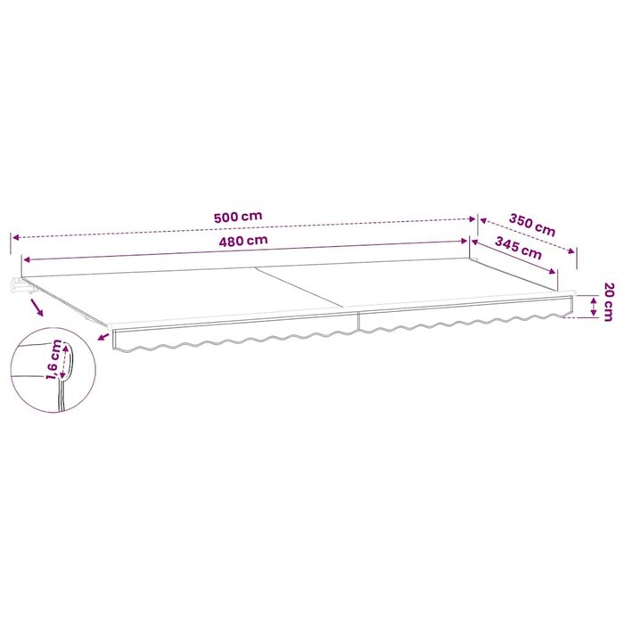 Vidaxl Wymienna tkanina na markizę 500x300 cm beżowa - 82% taniej