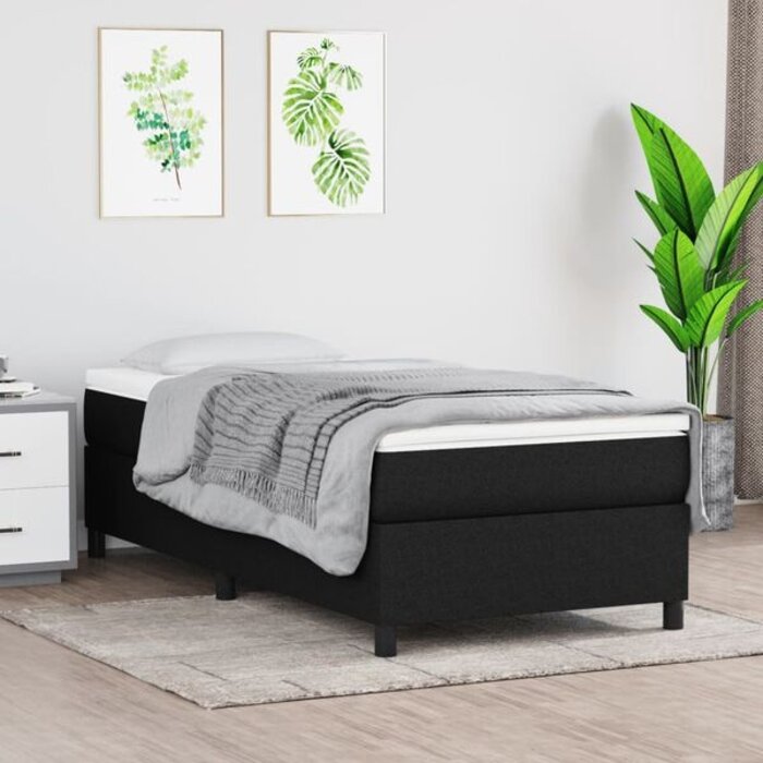Vidaxl Elegancka czarna rama łóżka 90x200 cm - 75% taniej