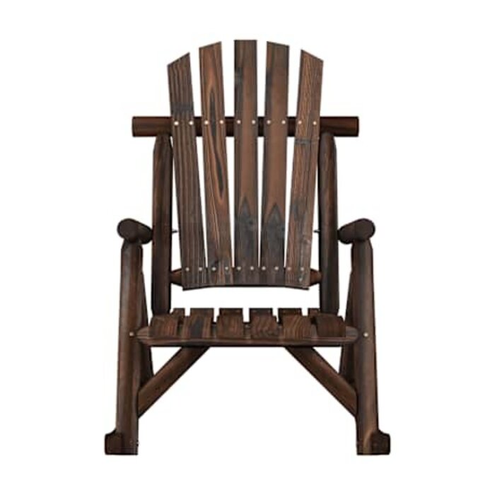 Drewniany fotel bujany ogrodowy 69x96x101 cm świerk - 75% taniej
