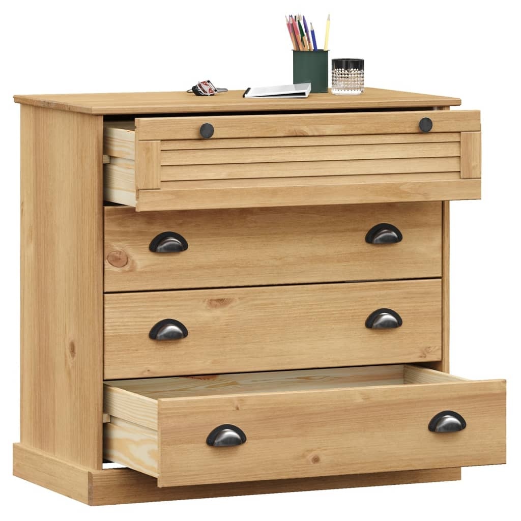 Komoda z litego drewna sosnowego VIGO 80x40x76 cm - 80% taniej