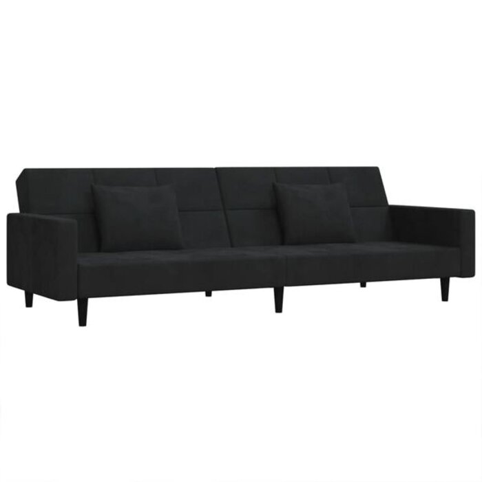 Vidaxl Aksamitna sofa rozkładana czarna - 82% taniej