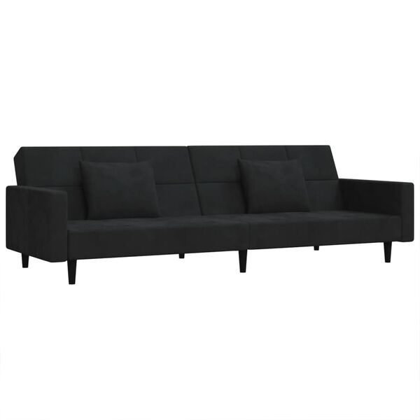 Vidaxl Aksamitna sofa rozkładana czarna - 82% taniej
