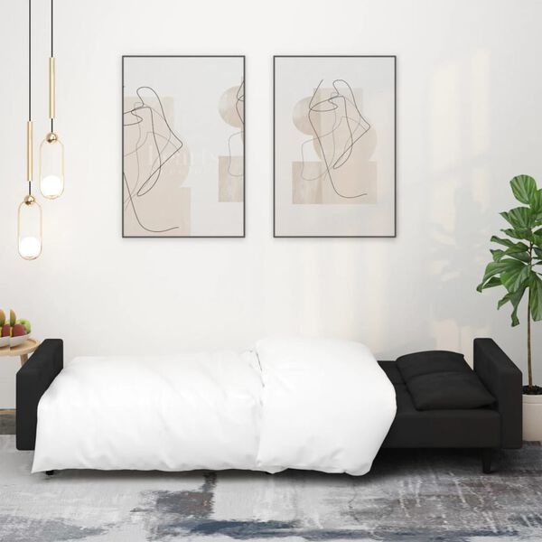 Vidaxl Aksamitna sofa rozkładana czarna - 82% taniej