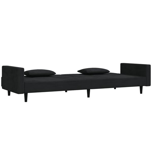 Vidaxl Aksamitna sofa rozkładana czarna - 82% taniej