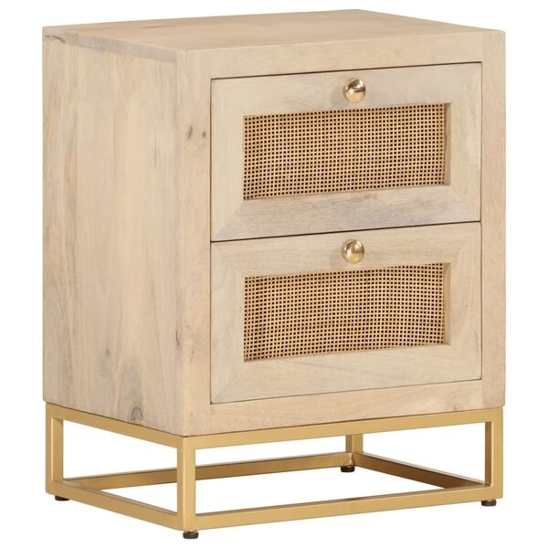 Szafka nocna z litego drewna mango i żelaza 40x50cm - 77% taniej