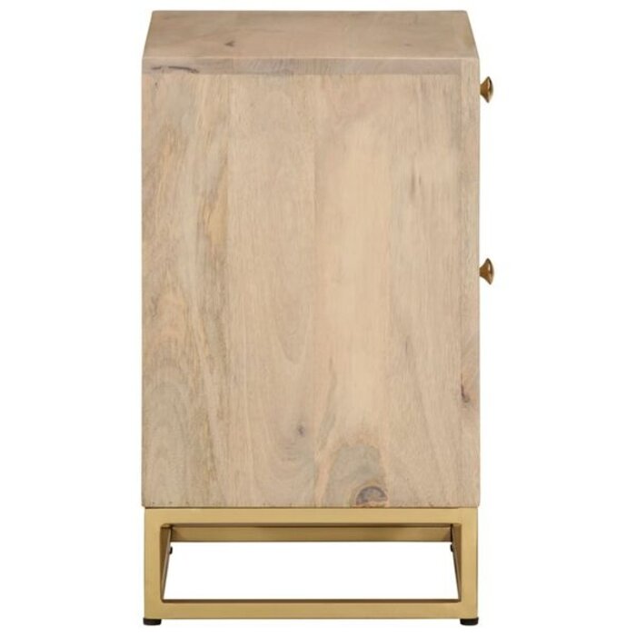 Szafka nocna z litego drewna mango i żelaza 40x50cm - 77% taniej
