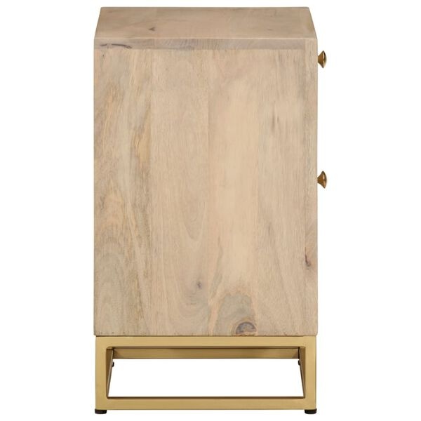 Szafka nocna z litego drewna mango i żelaza 40x50cm - 77% taniej