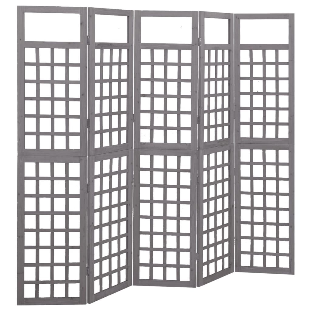 5-panelowy parawan dekoracyjny 201,5x180 cm - szary - 76% taniej