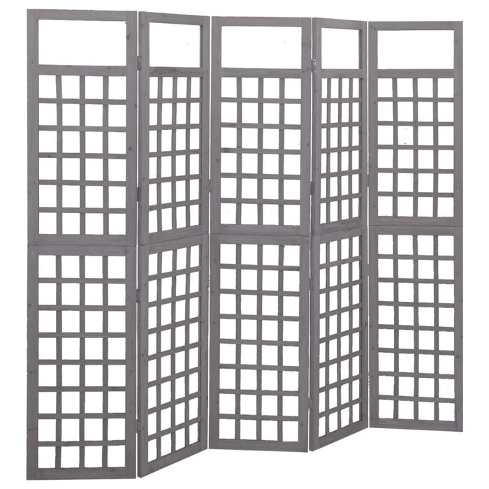 5-panelowy parawan dekoracyjny 201,5x180 cm - szary - 76% taniej