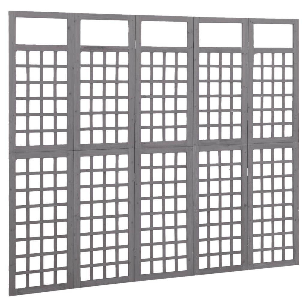 5-panelowy parawan dekoracyjny 201,5x180 cm - szary - 76% taniej