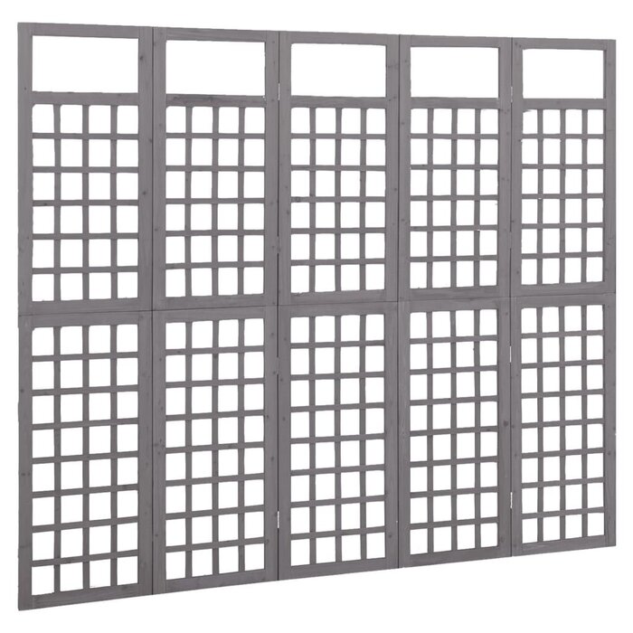 5-panelowy parawan dekoracyjny 201,5x180 cm - szary - 76% taniej