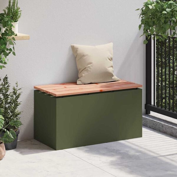 Stylowa ławka ogrodowa daglezjowa oliwkowa 80cm - 74% taniej