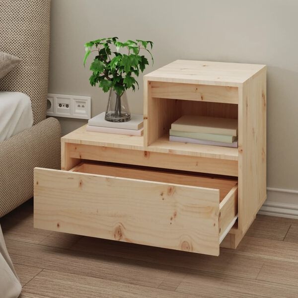 Szafka nocna z litego drewna sosnowego 60x34x51 cm - 80% taniej