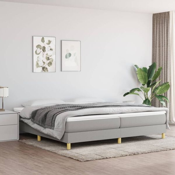 Vidaxl Tapicerowane łóżko 200x200 cm - Jasnoszare - 71% taniej