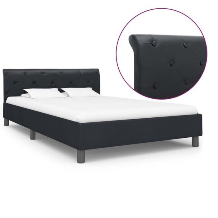 Elegancka czarna rama łóżka 120x200 cm - 81% taniej