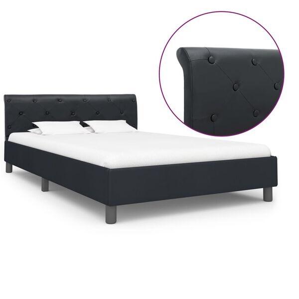 Elegancka czarna rama łóżka 120x200 cm - 81% taniej