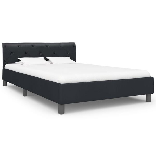 Elegancka czarna rama łóżka 120x200 cm - 81% taniej