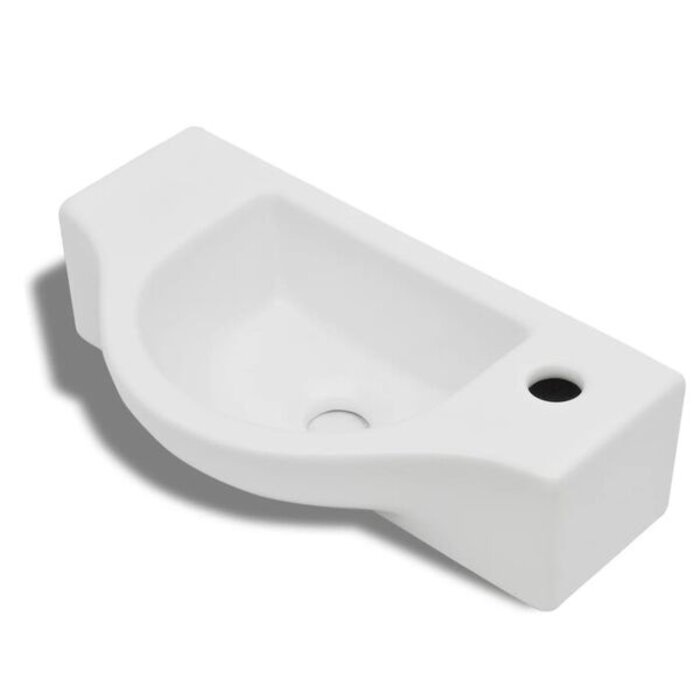 Umywalka ceramiczna biała 45x25x12 cm - 73% taniej