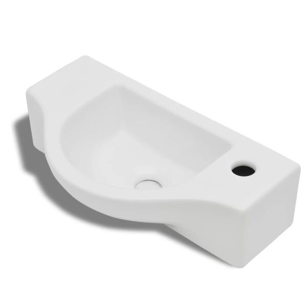 Umywalka ceramiczna biała 45x25x12 cm - 73% taniej