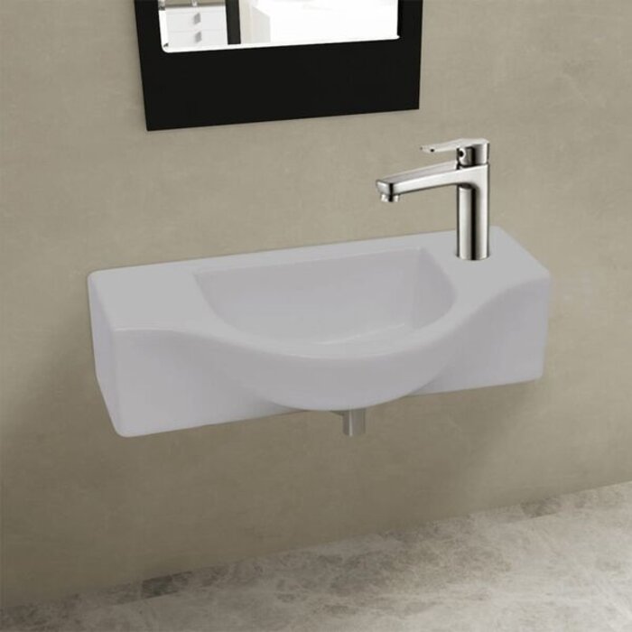 Umywalka ceramiczna biała 45x25x12 cm - 73% taniej