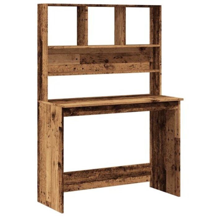 Vidaxl Biurko z półkami 102x45x148 cm - styl starego drewna - 75% taniej