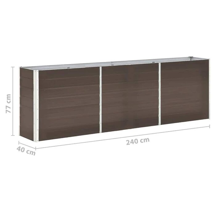 Vidaxl Podwyższona grządka 240x40x77 cm stal brązowa - 75% taniej