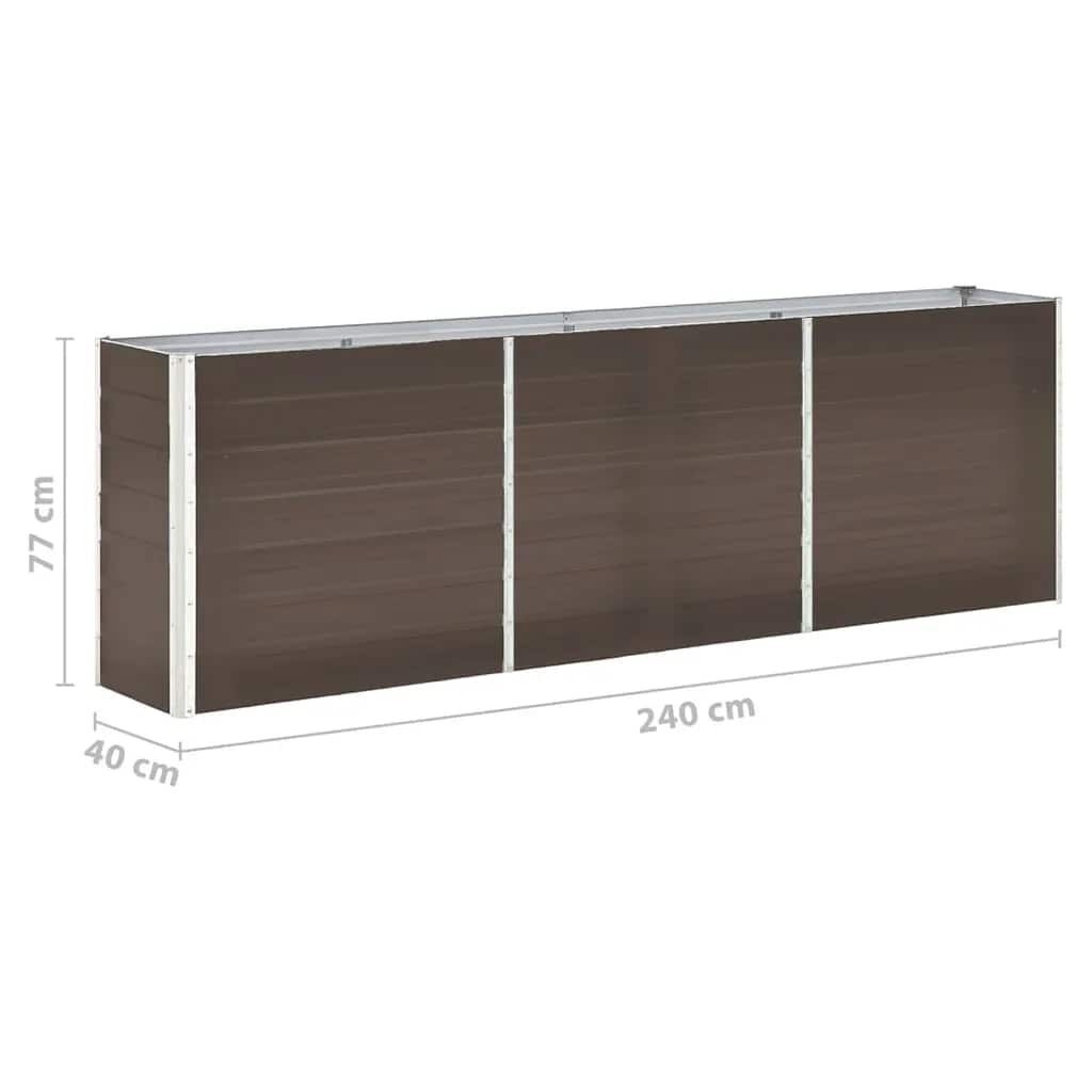 Vidaxl Podwyższona grządka 240x40x77 cm stal brązowa - 75% taniej