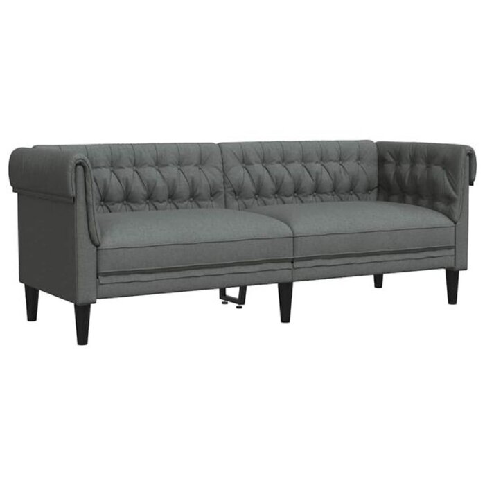 Vidaxl Sofa Chesterfield 3-osobowa ciemnoszara - 79% taniej